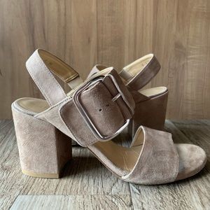 Stuart Weitzman Suede Block Sandals